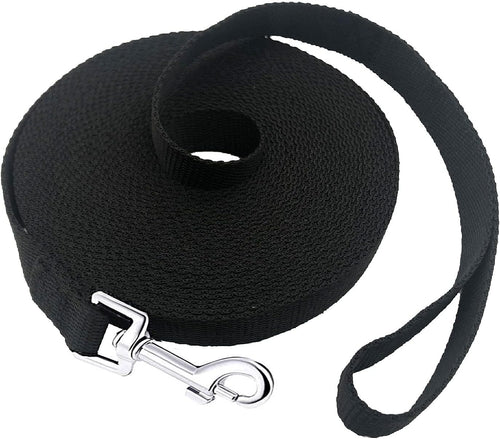 15Ft 20Ft 30Ft 40Ft 50Ft Long Dog/Puppy Lead Obedience Recall Training Dog Leashes for Small Medium Dogs Camping, Training, Play, or Backyard (20 FT, Black)