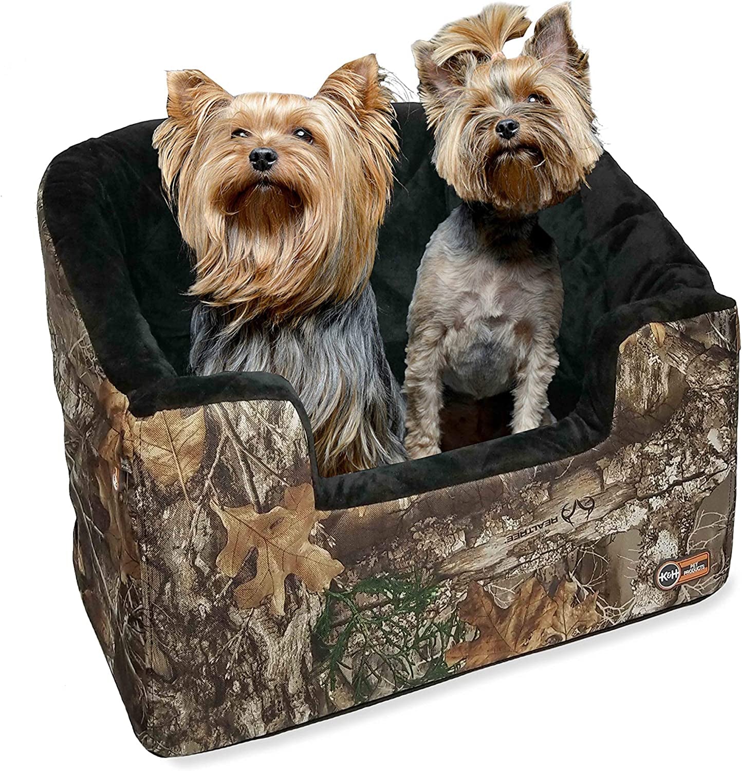 Bucket Booster Dog Car Seat, Sturdy Cat or Dog Booster Seats - Large Realtree Edge